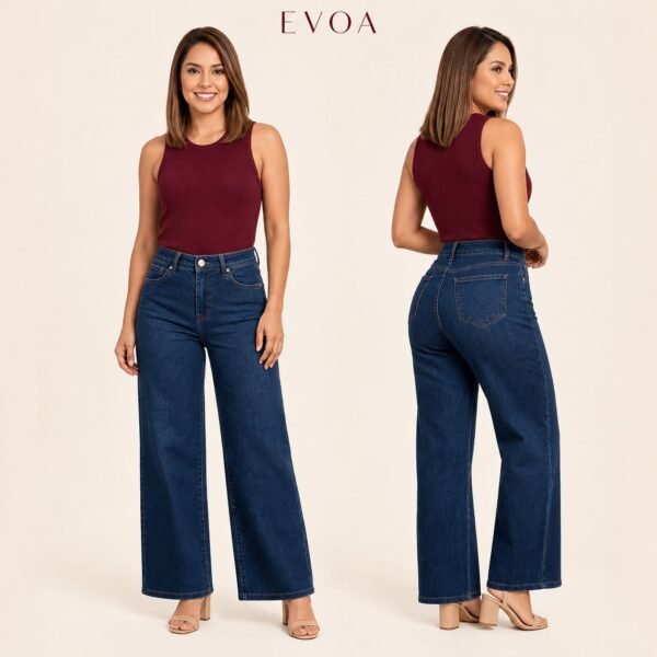 Jeans Wide Leg Azul Osucro