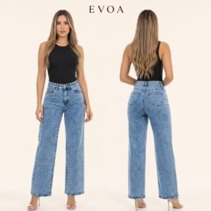 Jeans Wide Leg Celeste Oscuro